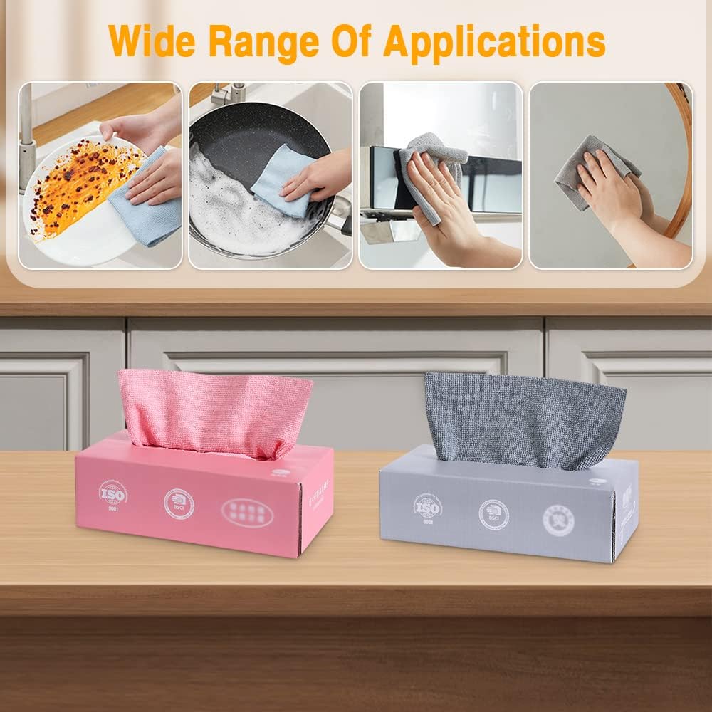 20pcs Disposable Kitchen Cleaning Rags – Absorbent Microfiber Wipes