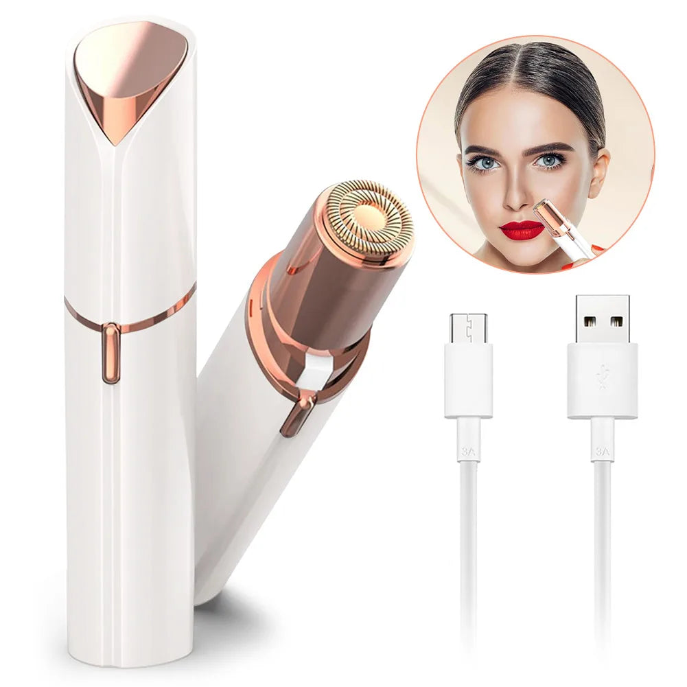 Rechargeable Women’s Face Shaver & Eyebrow Trimmer – Waterproof 3D Floating Blade