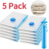 Vacuum Storage Bags – 5 Pack with Hand Pump