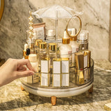 Umbrella Makeup Organizer – 360° Rotating Transparent Cosmetic Storage Box