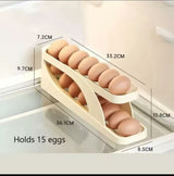 Smart Double‑Layer Egg Storage Rack – Automatic Rolling Dispenser