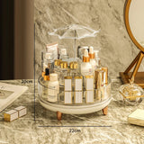 Umbrella Makeup Organizer – 360° Rotating Transparent Cosmetic Storage Box