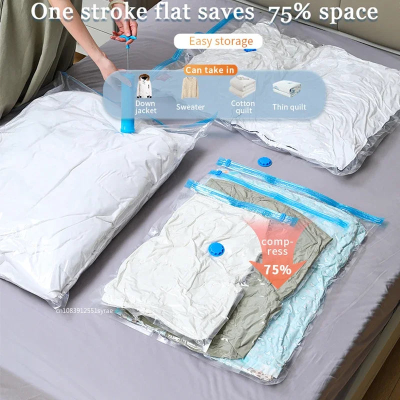 Vacuum Storage Bags – 5 Pack with Hand Pump