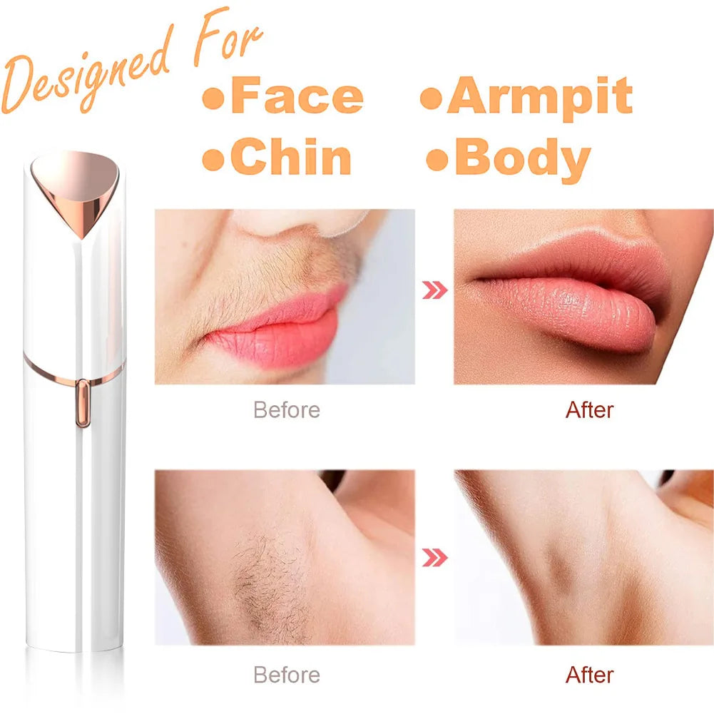 Rechargeable Women’s Face Shaver & Eyebrow Trimmer – Waterproof 3D Floating Blade