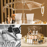 Umbrella Makeup Organizer – 360° Rotating Transparent Cosmetic Storage Box