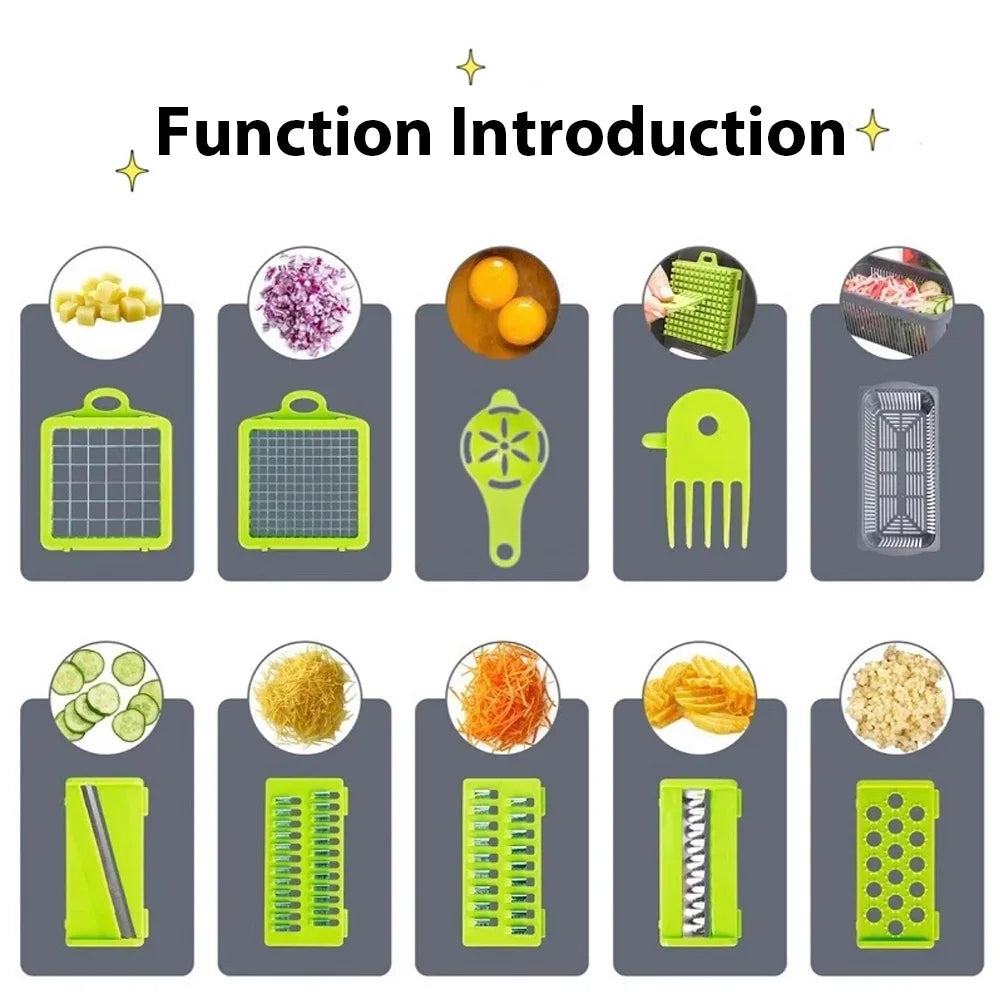 16 in 1 Multi‑Functional Vegetable Chopper & Slicer