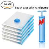 Vacuum Storage Bags – 5 Pack with Hand Pump