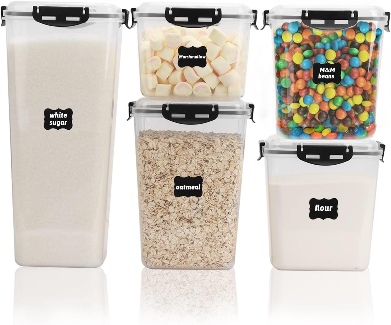 Set of 5 Airtight Food Storage Containers with Lids