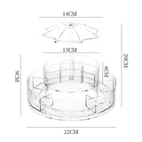 Umbrella Makeup Organizer – 360° Rotating Transparent Cosmetic Storage Box