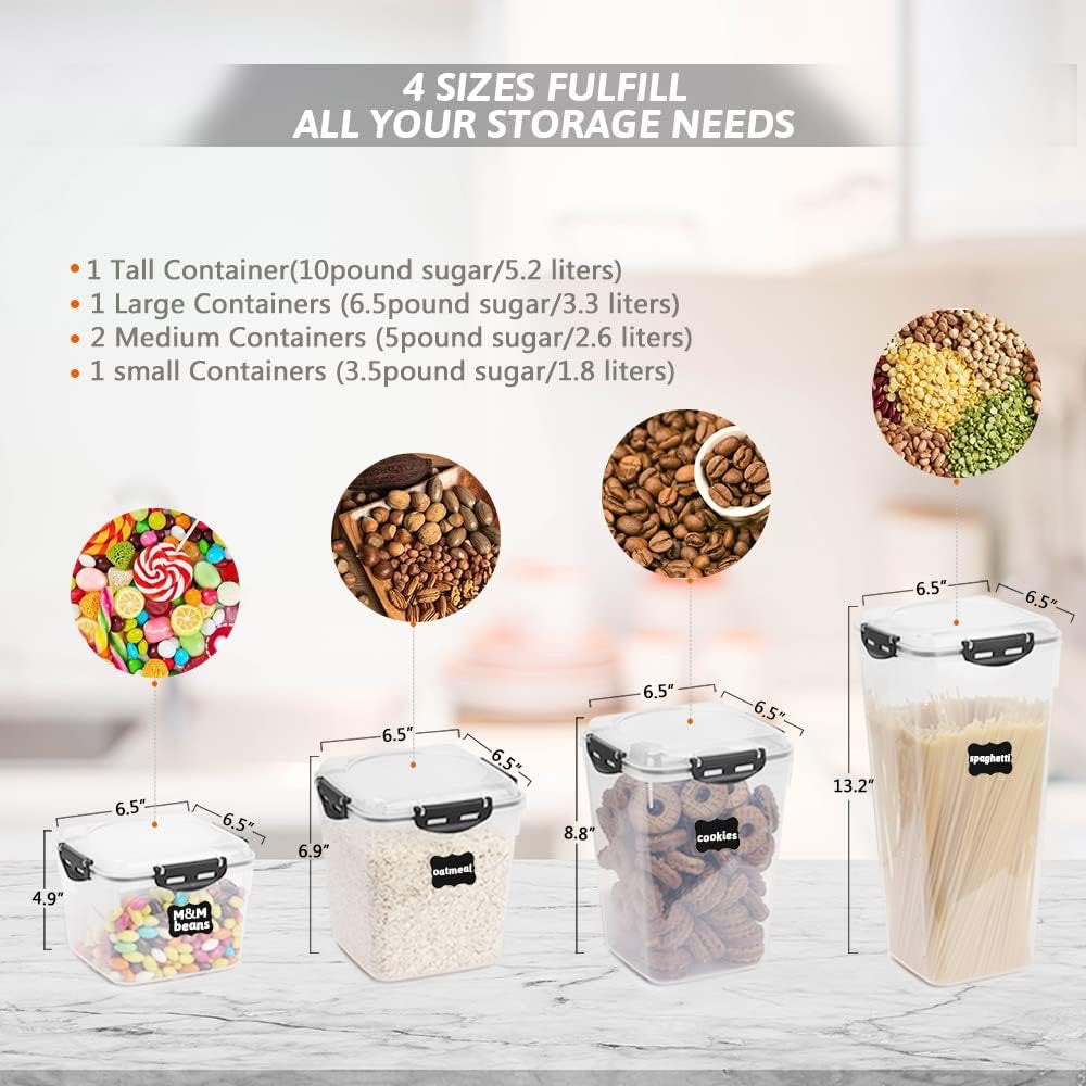Set of 5 Airtight Food Storage Containers with Lids