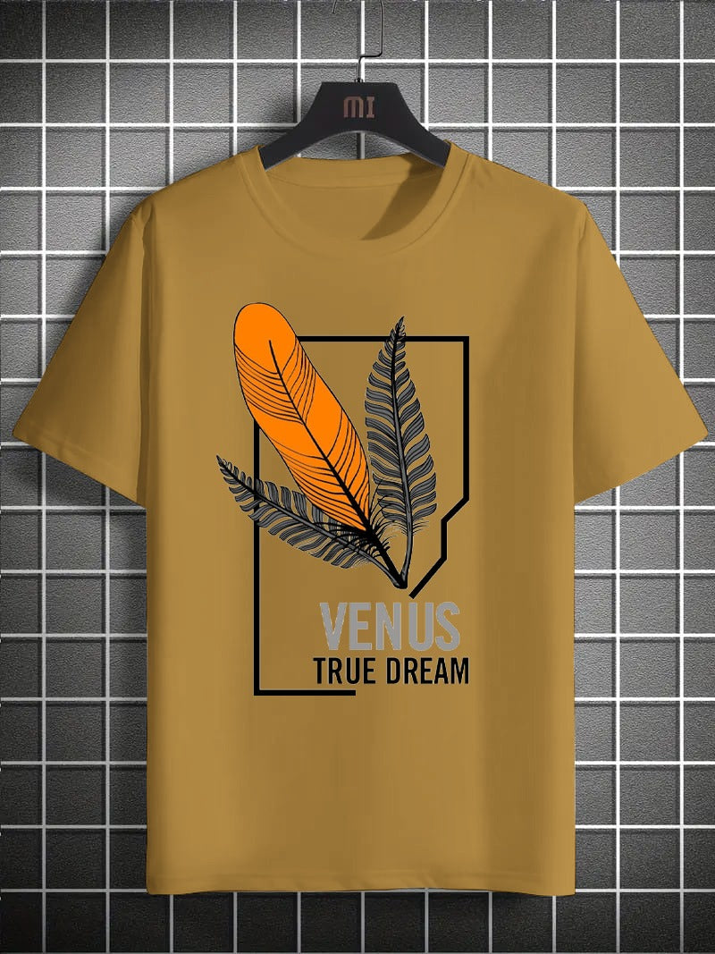 Printed Boys’ Graphic T‑Shirt – Feather Design