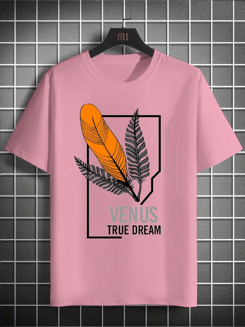 Printed Boys’ Graphic T‑Shirt – Feather Design