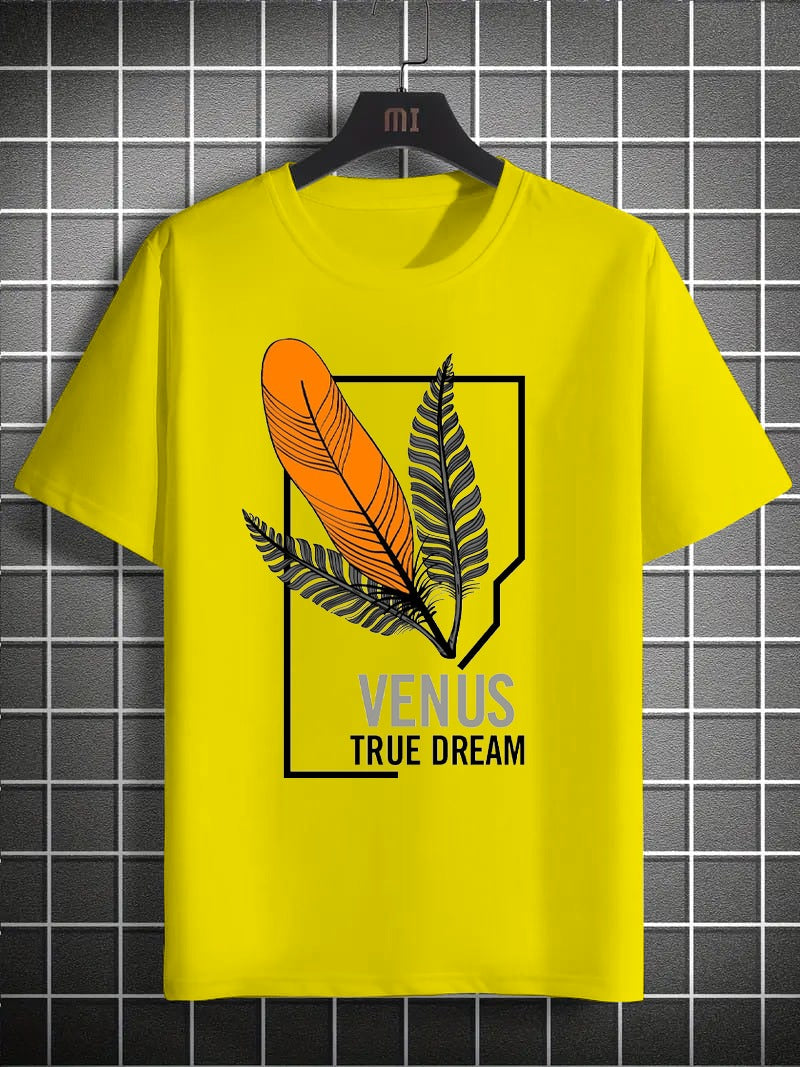 Printed Boys’ Graphic T‑Shirt – Feather Design