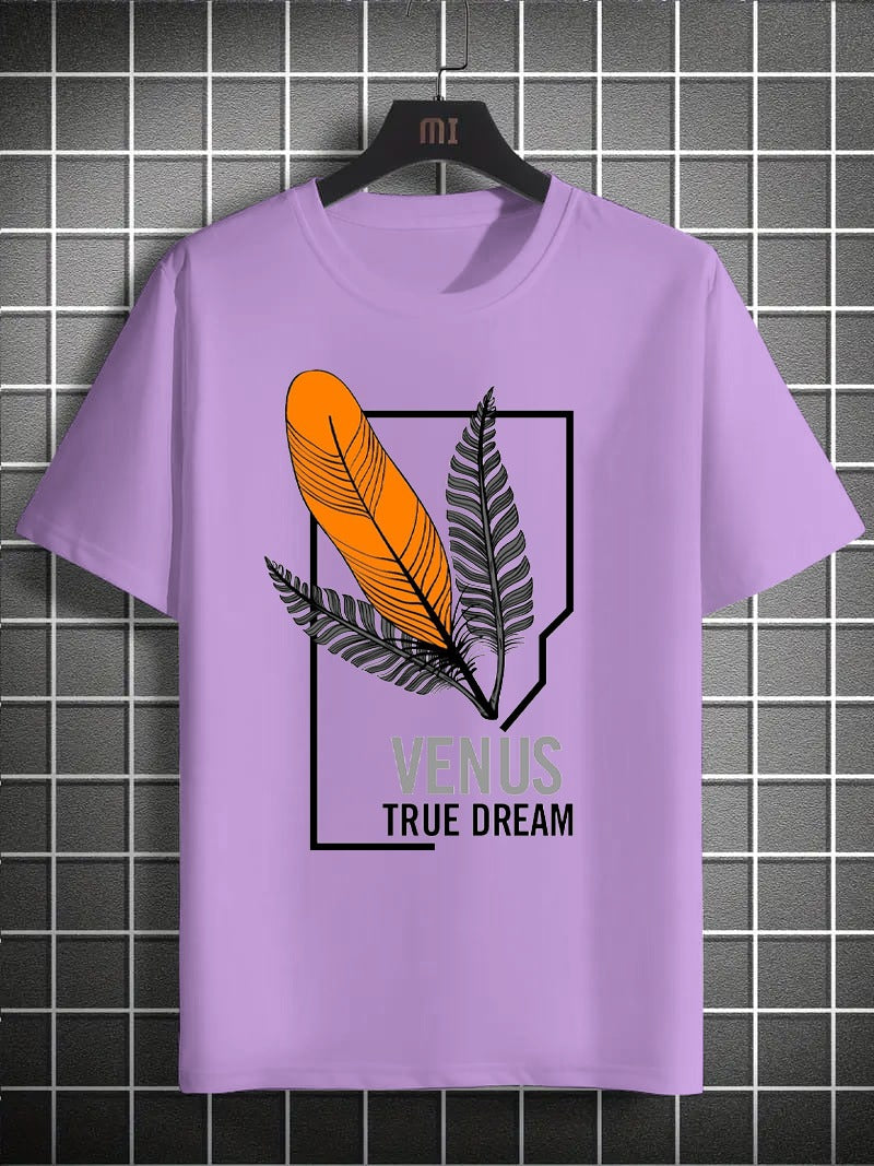Printed Boys’ Graphic T‑Shirt – Feather Design